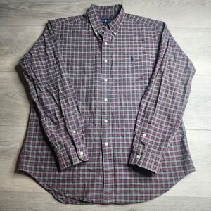 Ralph Lauren Classic Fit Long Sleeve Button Down Plaid Shirt Large